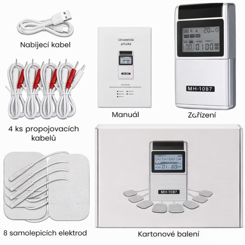 Certifikovaný digitální TENS a EMS elektrostimulátor svalů
