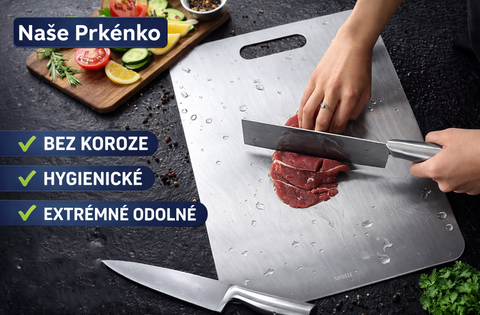 Nezničitelné oboustranné nerezové krájecí prkénko