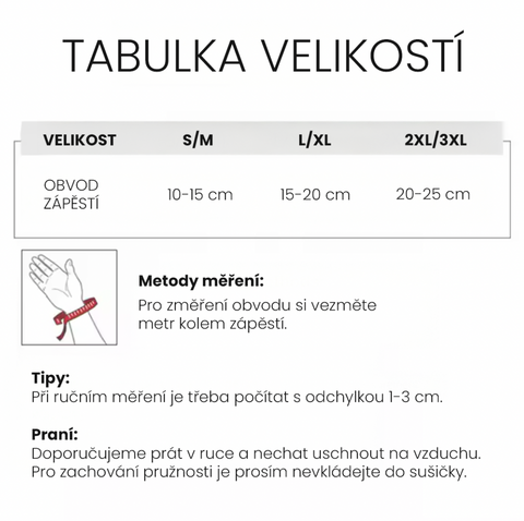 Stahovací nejjednoduchší podpora zápěstí - bandáž