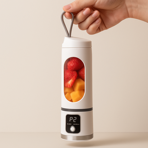 Přenosný USB mixér a odšťavňovač – bezdrátový smoothie maker s 8 čepelemi, 450 ml kapacitou a výkonným motorem