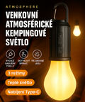 Přenosná LED kempingová lampa s háčkem – dobíjecí, 5W, 400 mAh