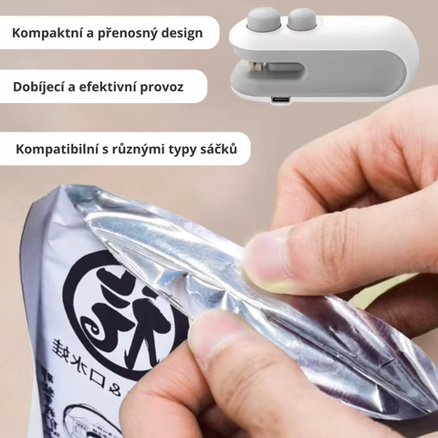 Elektrický mini svářeč plastových sáčků 2v1