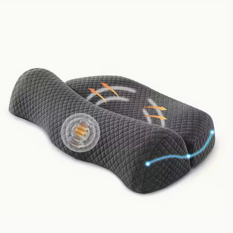 Ergonomický krční polštář pro oporu páteře šedý 52x35