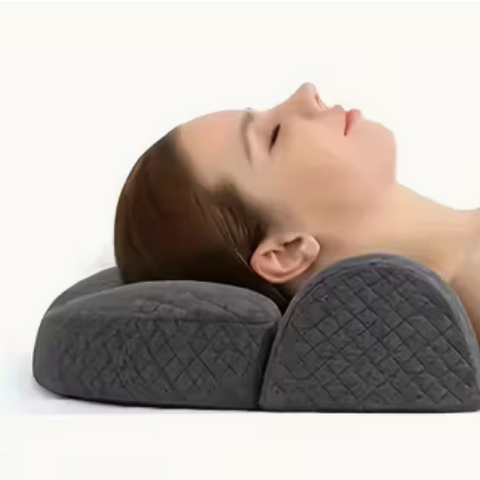 Ergonomický krční polštář pro oporu páteře šedý 52x35