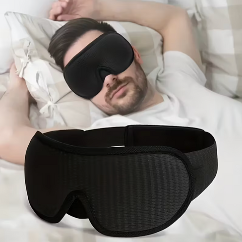 3D ergonomická spací maska na oči černá s paměťovou pěnou