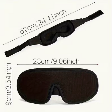 3D ergonomická spací maska na oči černá s paměťovou pěnou