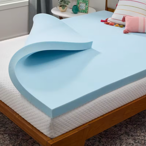 Prémiový modrý gelový topper na matrac – 6 cm paměťová pěna