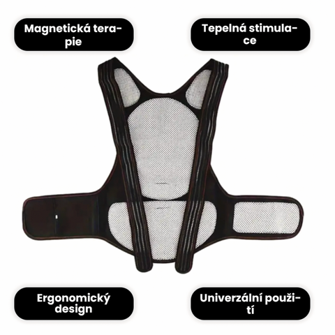 Hřejivý magnetický pás na páteř - korekce a podpora