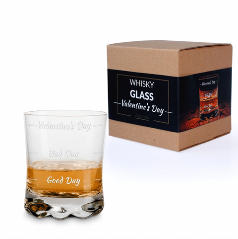 Stylová sklenice na whisky Valentine’s Day – Good Day / Bad Day (CZ)