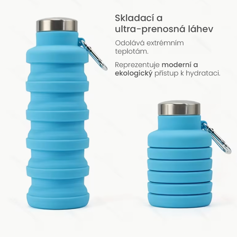 Revoluční skládací silikonová láhev na vodu