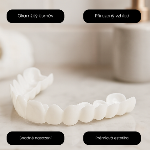 Estetické nasazovací zuby – okamžitá úprava úsměvu bez zákroku