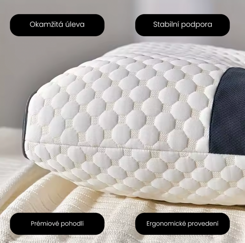 Zdravotní polštář na spaní s podporou krční páteře