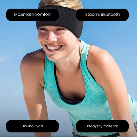 Bluetooth sportovní čelenka s integrovanými sluchátky
