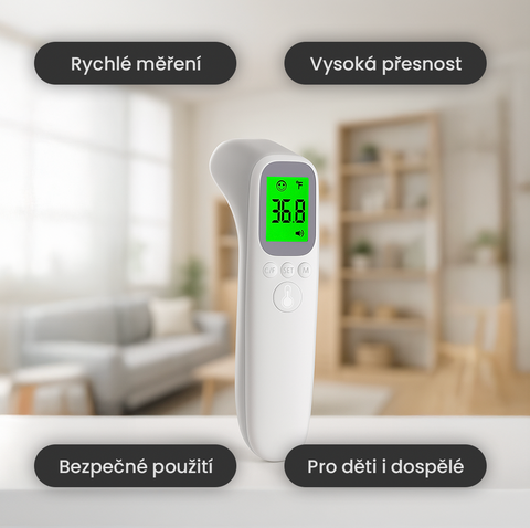 Vysoce přesný bezkontaktní digitální teploměr pro děti i dospělé