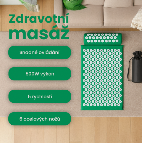 Speciální akupresurní podložka s polštářem pro relaxaci a uvolnění zad