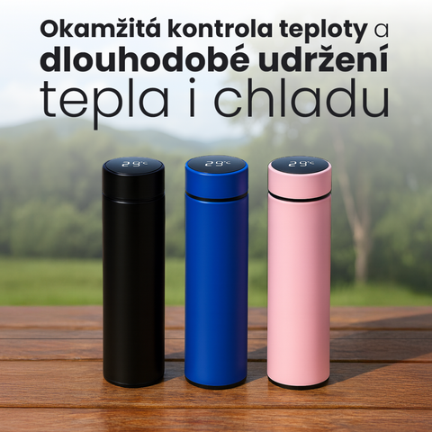 Chytrá termo láhev s měřením teploty 500 ml