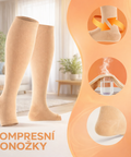 Zdravotní kompresní punčochy 20–30 mmHg béžové (1 pár)