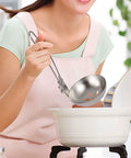 Stainless Steel Soup Ladle Slotted Spoon with Folding Portable Handle Super Light Hot Pot Soup Spoon for Camping Hiking