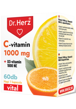 Dr. Herz C-vitamin 1000 mg + D3-vitamin – 60 kapslí pro imunitu, vitalitu a zdravé kosti