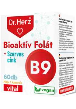 Dr. Herz Aktivní Folát + organický zinek – 60 kapslí pro imunitu, krvetvorbu a buněčné dělení, vhodné i pro těhotné ženy
