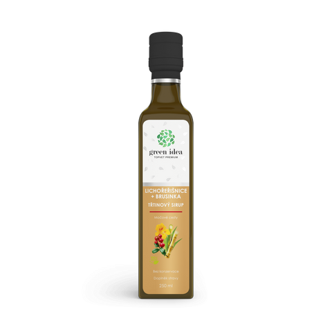 Green idea Lichořeřišnice+brusinka sirup - třtinový 250 ml
