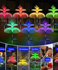 Solar Garden Lights Outdoor Double Layer Jellyfish and Butterfly Lights Waterproof Lawn Patio Landscape Decor Lamp 1/2/4/6 Pcs