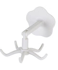 1/2/3Pc Kitchen Utensil Hanger with 7 Hooks 360 Degrees Rotated Kitchen Hook Punch-Free Utensils Storage Rack Multi-Purpose Hook