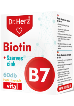 Dr. Herz Biotin + organický zinek – 60 kapslí pro pevné vlasy, zdravou pokožku a imunitu