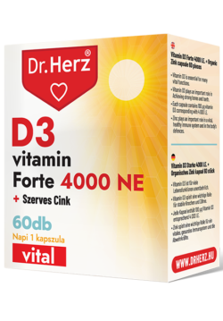 Dr. Herz Extra silný D3 + organický zinek – 4000 IU pro imunitu, kosti a zdravou pokožku