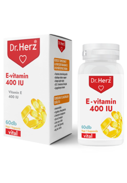Dr. Herz Antioxidační Vitamín E 400 IU – 60 kapslí s vysokou dávkou 268 mg pro ochranu buněk, srdce, cév a prevenci oxidačního stresu