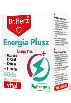Dr. Herz Energy Plus – 60 kapslí s guaranou, kofeinem a kvercetinem pro dlouhotrvající energii a soustředění