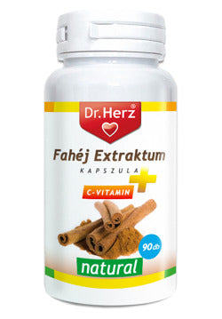 Dr. Herz Skořicový extrakt + vitamín C – 90 kapslí pro podporu metabolismu, cukru a trávení