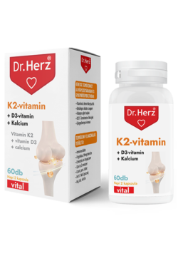 Dr. Herz K2 + D3 vitamin + Kalcium – 60 kapslí pro zdravé kosti a zuby