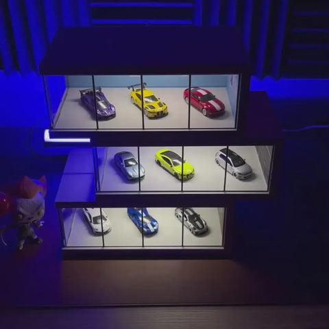 1/64 Vitrína na modely aut s LED osvětlením - Naturdrop